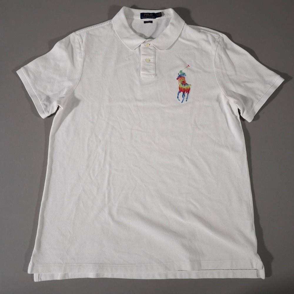 Polo Ralph Lauren Polo Shirt Mens XL White Tie Dye Big Pony Classic Fit